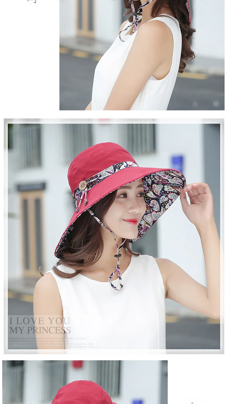 Bucket Hat, Panama Damen-Sonnenschutzhut im koreanischen Stil, Strandhut, winddichter, atmungsaktiver Hut, Hüte für Damen, Reisemütze S67 – Detail 4