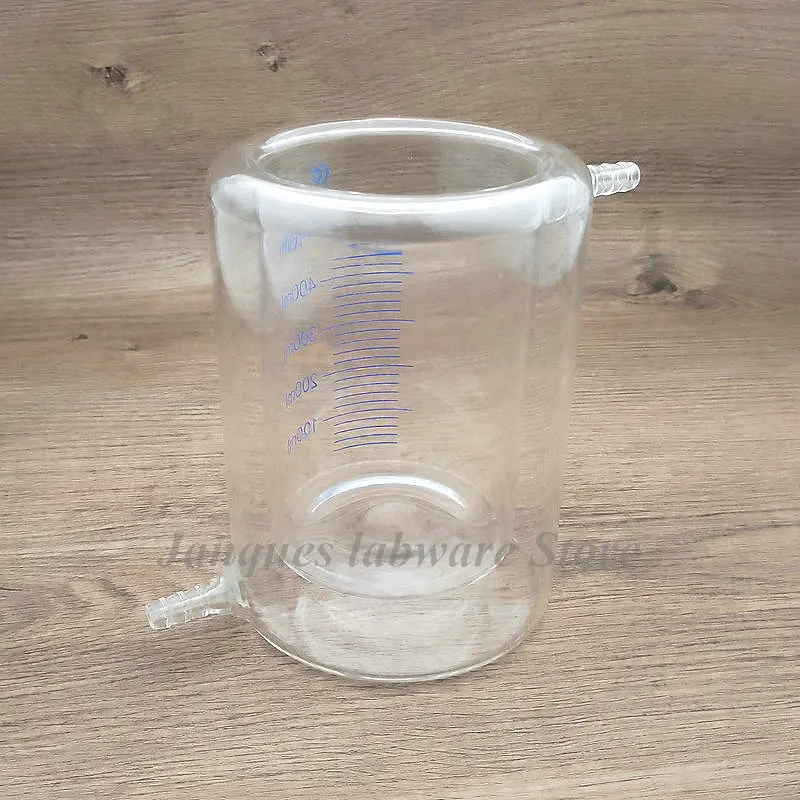 Imagem -05 - Copo de Vidro Borosilicato Laboratório Encamisado Dupla Camada Copo para Photocatalytic 50ml a 1000ml 1pc