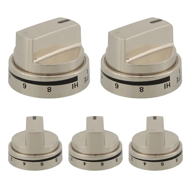ABXF-5PCS WB03X24818 Stainless Steel Stove Knob Replacement  For AP5989029 PS11729081  Stove Burner Accessories  Cooktop Knobs