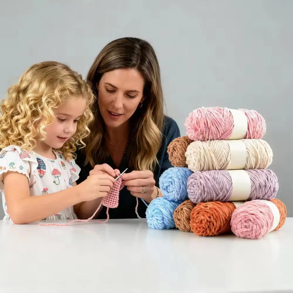 Плюшевая вязаная 100% полиэстеровая бархатная пряжа «сделай сам», аксессуар амигуруми, мягкая веревка, многофункциональное украшение ручной работы, 1 поворот, 100 г, 130 м