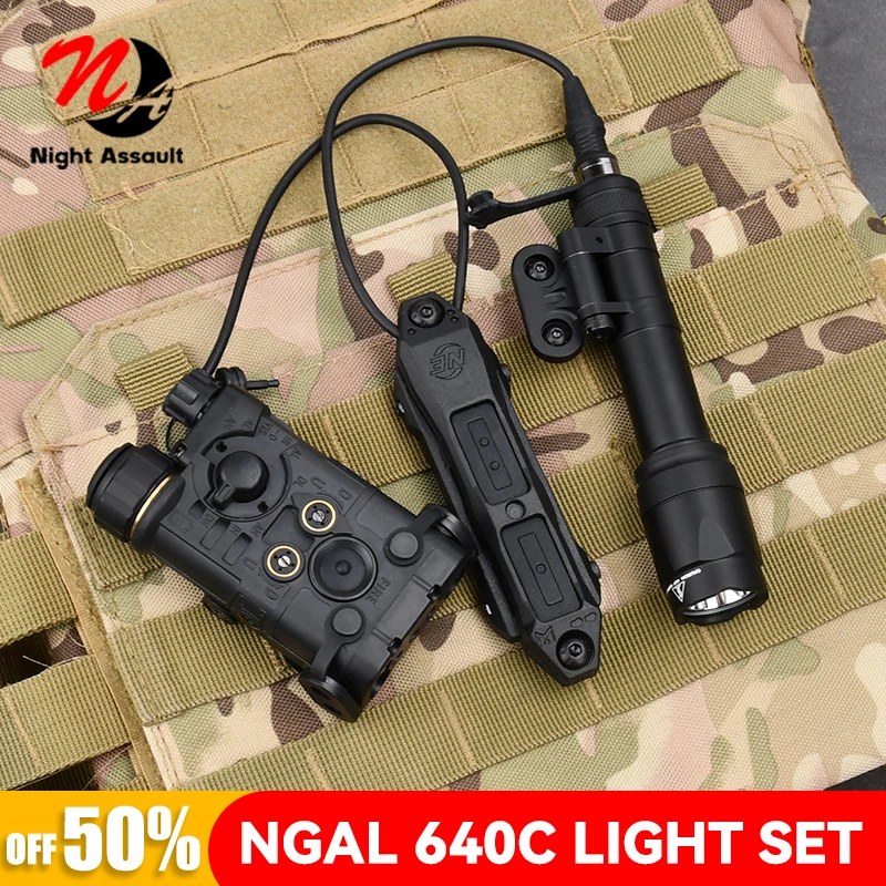 WADSN Tactical NGAL Red Green Blue Indicator Surefir M340A M640C Hunting Scout Light With AXON Dual Control Switch Fit 20MM Rail