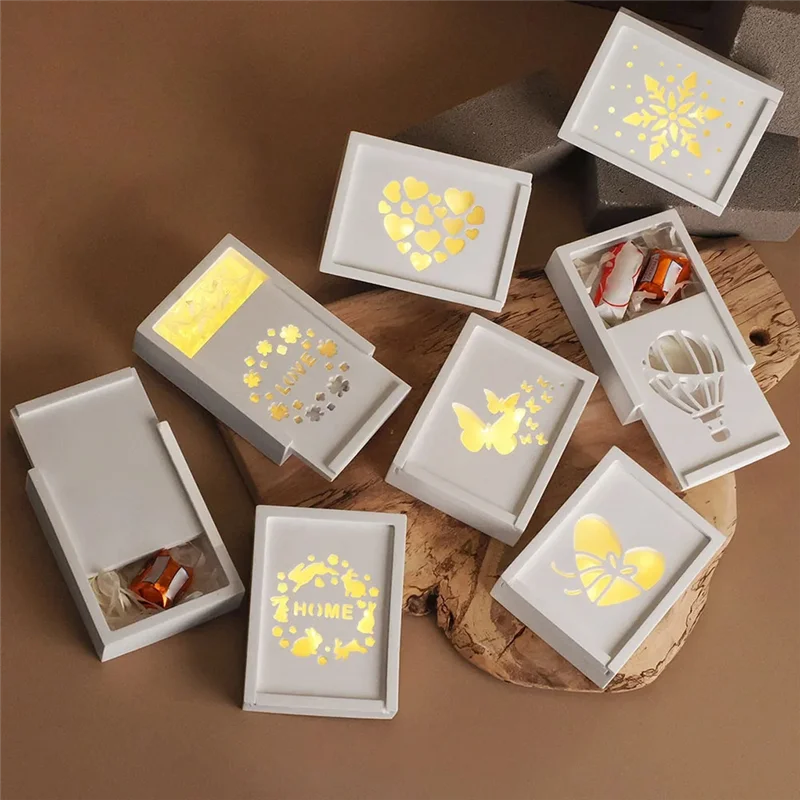

Silicone Storage Box Mould Hollow Out Storage Case Mold DIY Case Cement Mold Non Stick Gift Box Plaster Mould For Giftm12k