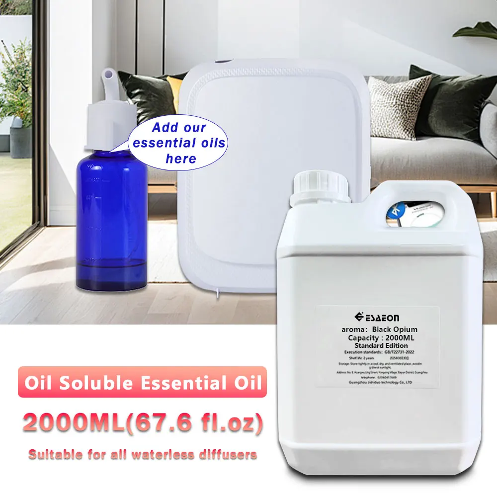 ESAEON 2000ml (67.6 fl.oz) Black Opium/Shangri-La Fragrant Essential Oils - Hotel Diffuser Supplement Liquid, Aroma Diffuser Oil