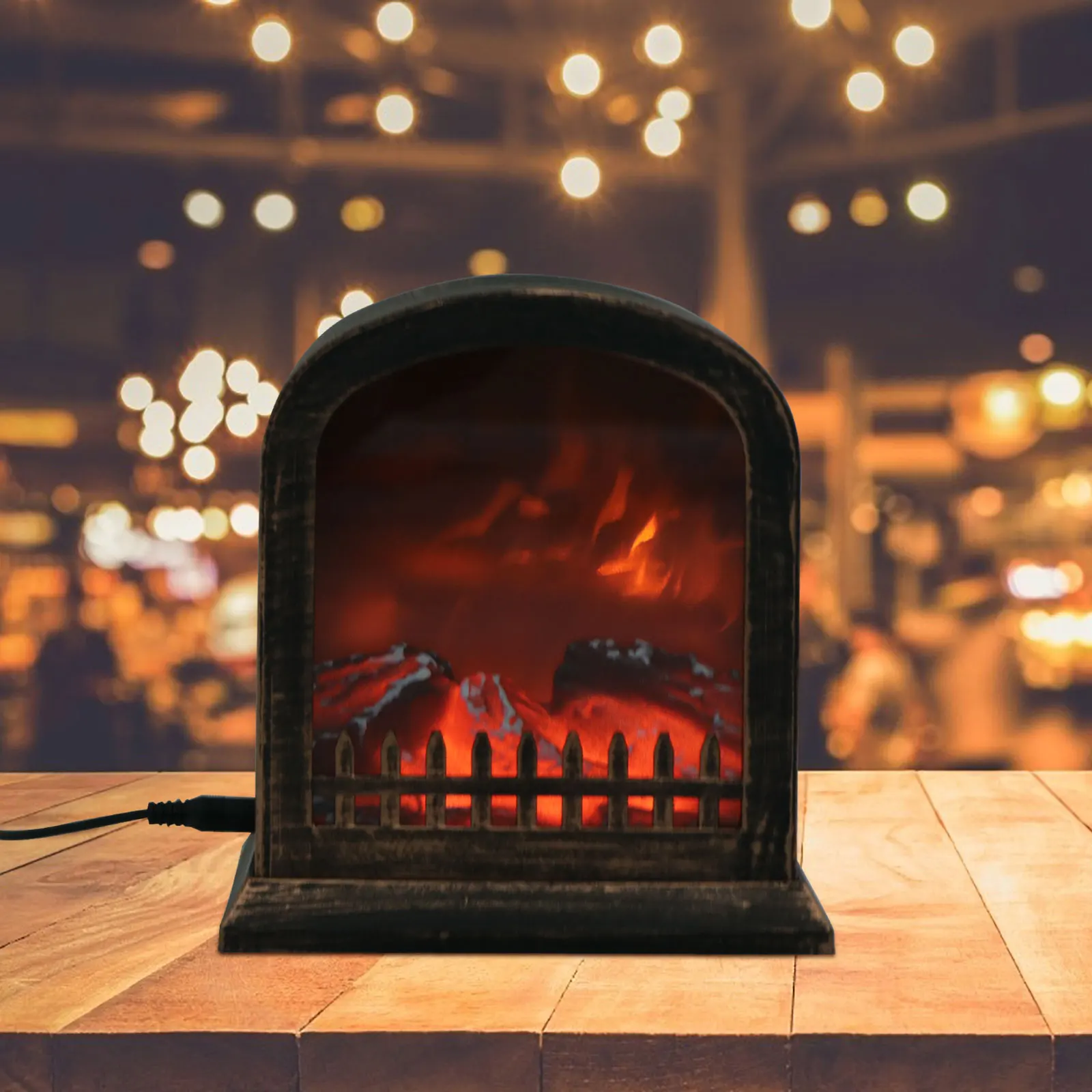 

Simulation Fireplace Flame Desktop Light Adornment Christmas Party Decorative Light Festival Supply Wall Lamp Coffee