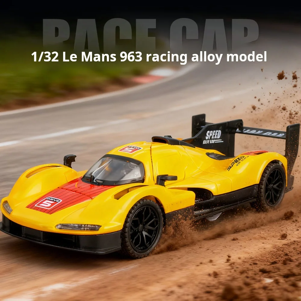 

1:32 Le Mans 963 Alloy Simulation Race level Super Car Pull Back Model Exquisite Collection Decoration Toy Car & Gift for Boys