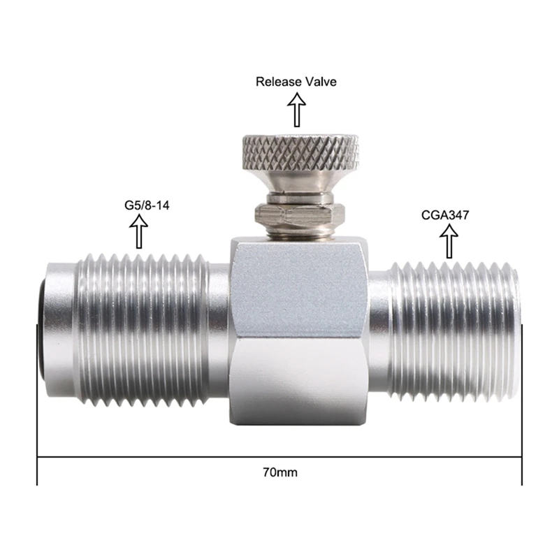 G5/8 External Thread To CGA347 Internal Thread Quick-Disconnect Plug Adapter Soda CO2 Cylinder With Deflating Knob Easy To Use