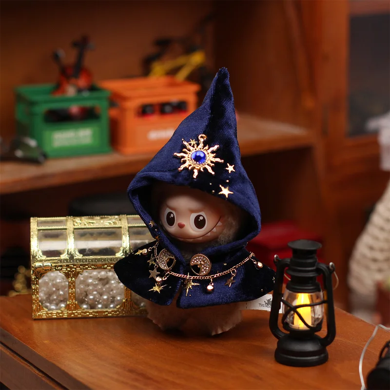 Ubranka dla lalek Labubu 4.0 Mini Edition 10cm, stroje na Halloween, kostiumy Labubu 4.0 Heart's Secret Tarot, akcesoria dla lalek