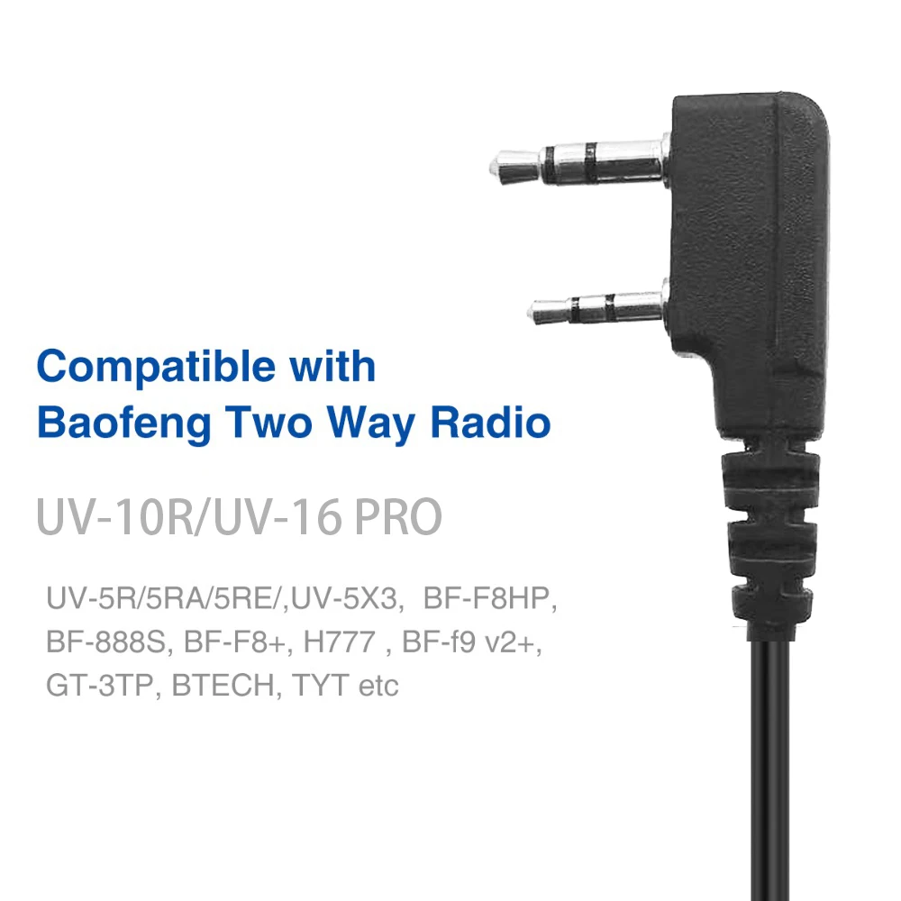 2022 Baofeng Walkie Talkie Speaker Microphone PTT Mic For Baofeng UV5R BF-888S UV-10R UV 16 Pro Two Way Radio2 Pin Waterproof