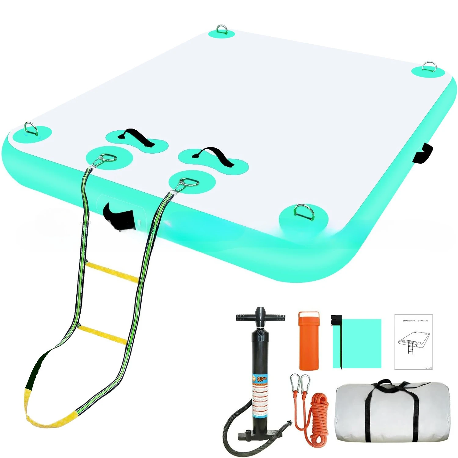 Drop Stitch PVC Inflatable Floating Island Water Platform 1.8*1.5m