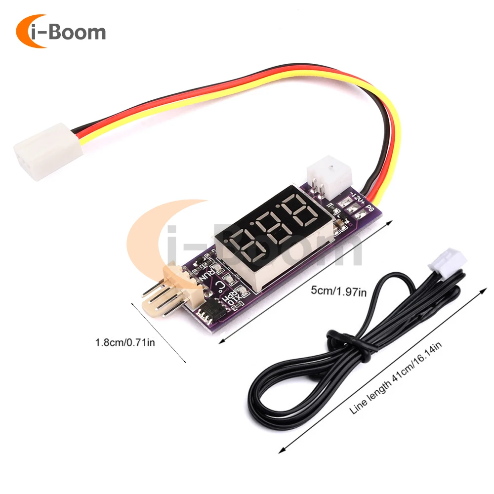 12V PWM 4 Wire Temperature Speed Controller Governor Module Temperature RPM LED Display Cooling Fan Control Switch