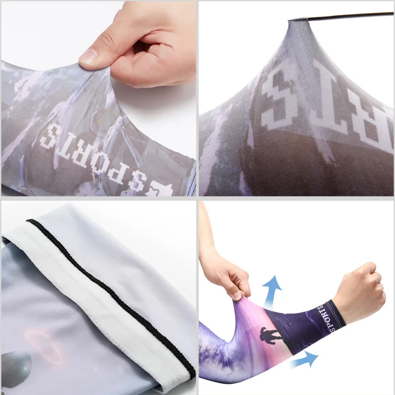 Maniche da uomo estive Protezione solare Ciclismo Maniche da braccio in seta di ghiaccio Viaggio Traspirante Elasticità fresca Guida Pesca Maniche da golf