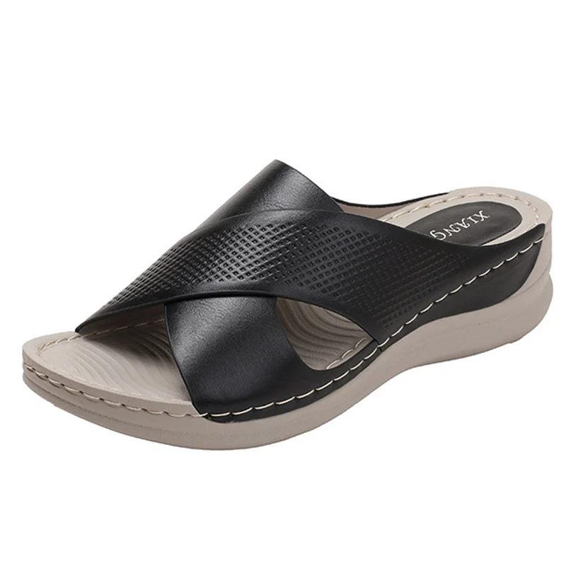 Summer Women Wedge Sandals Premium Orthopedic Open Toe Slippers Casual Low Heels Sandalias Female\'s Platform Lightweight Shoes