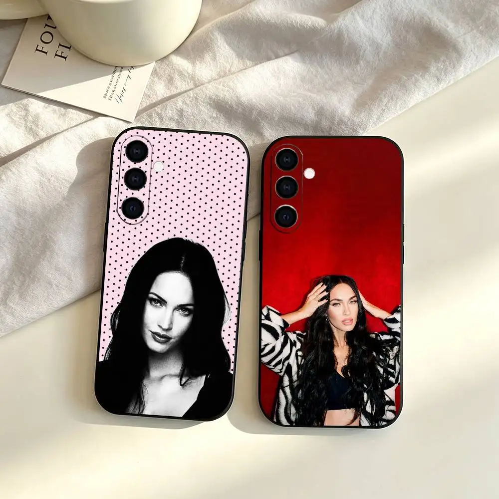 actress Megan F-Fox  gift Phone Case Black Silicone Soft For Samsung Galaxy A73,A72,A71,A70,A53,A52,A51