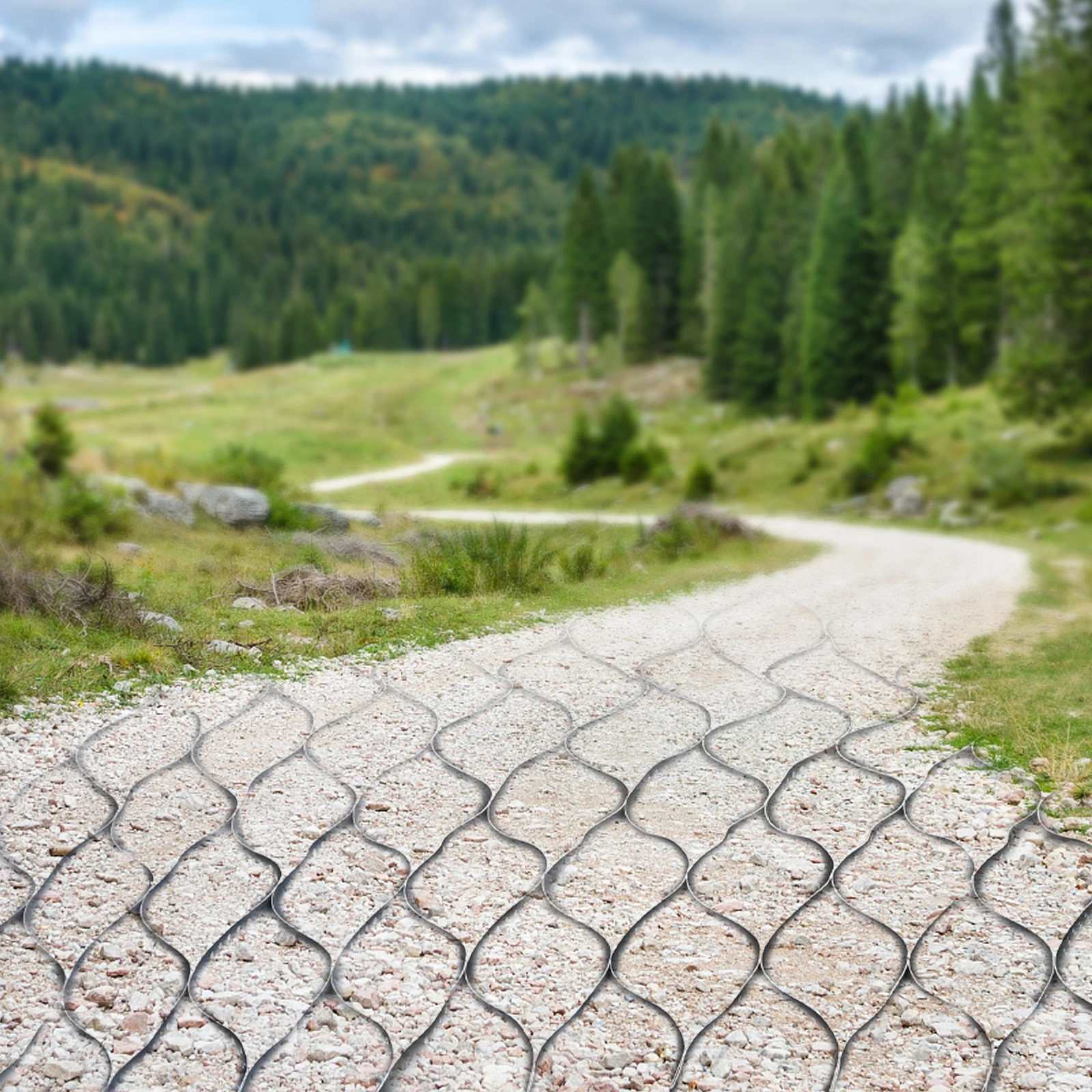 Rejilla geométrica negra de 4 pulgadas de espesor, rejilla de suelo de polietileno, Fordriveways geogrid multifuncional de 1 pieza, caminos, estacionamientos