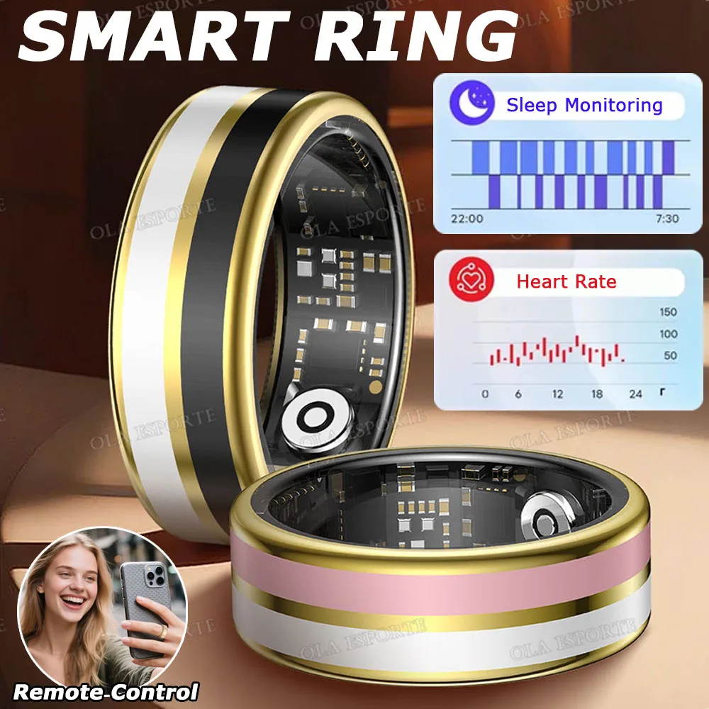 

New Color Enamels Health & Fitness Tracker Heart Rate Sleep Monitor Waterproof Fashion Enamel Design Smart Ring For Ladies 2026