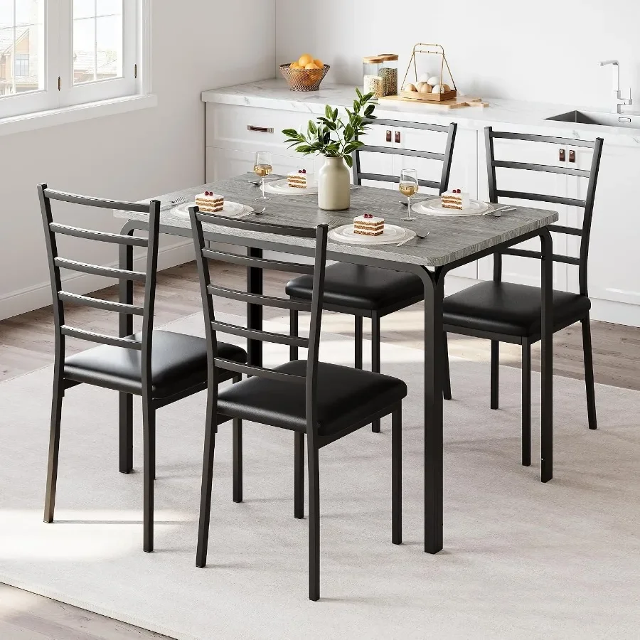 5-Piece 5-Piece Kitchen Dining Room Table Chair Set for Small Space, Indoor Modern Dinette Set for 4, Square Dinner Table Set for Dinet - Aliexpress Deal