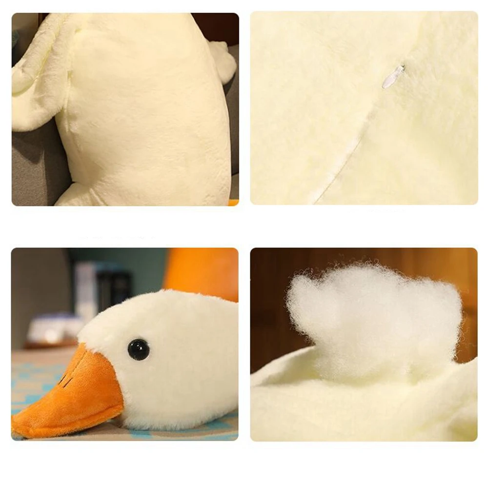 50-130cm Duck Plush Toy Cute Animal Stuffed Swan Goose Boyfriend Sleeping Pillow Soft Doll Floor Mat Children  Birthday Gift