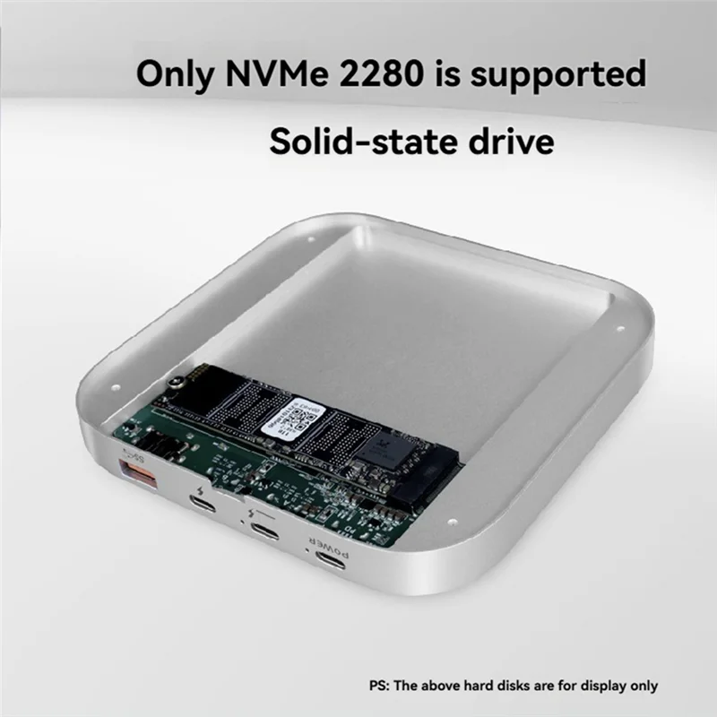 

USB4 M.2 MVME 2280 Корпус SSD Thunderbolt 3 Корпус SSD Док-станция для Mac Mini M4 Американская вилка