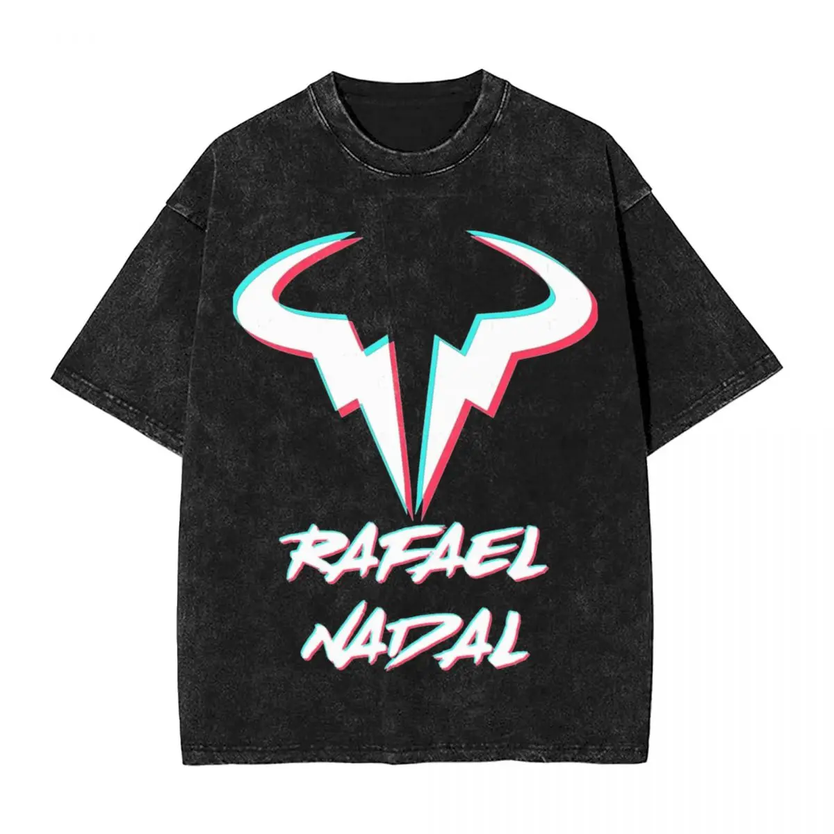 

Rafa Rafael Nadal Symbol Washed T Shirt Streetwear Hip Hop Novelty T-Shirts Tees Men Women Cotton Harajuku Printed