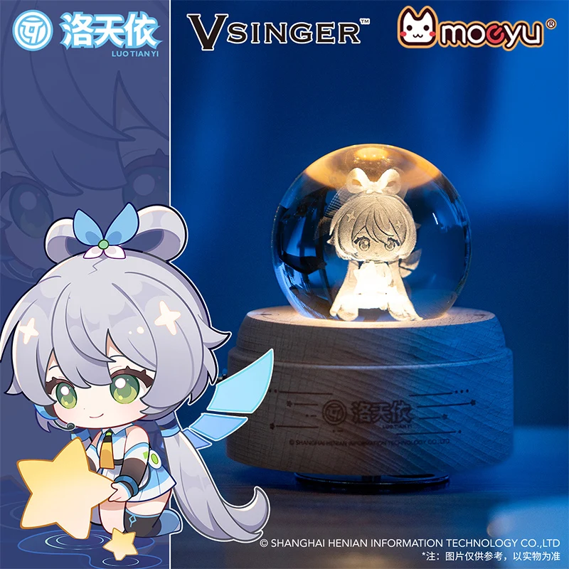 Original Moeyu V-Singer LUO TIANYI Music Box Xmas Decorations Anime Crystal Ball Eight Music Box Birthday's Gifts with Lights