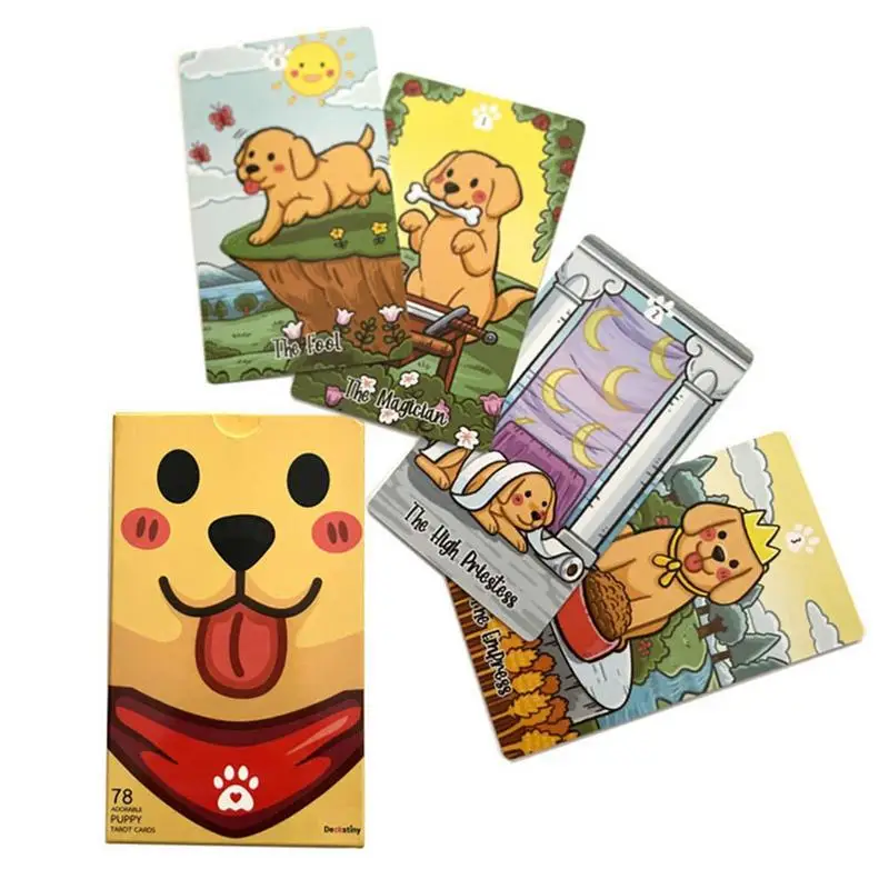 Dog Labrador Tarot Cards Cartoon Tarot Cards Divination Tarot Card Toy Classic Guide Tarot Deck For Beginners