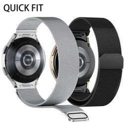 Quick Fit No Gaps Strap for Samsung Galaxy Watch4 5 6 40/44mm Classic 42/46/43/47mm 20mm Band Stainless Steel Magnetic Bracelet