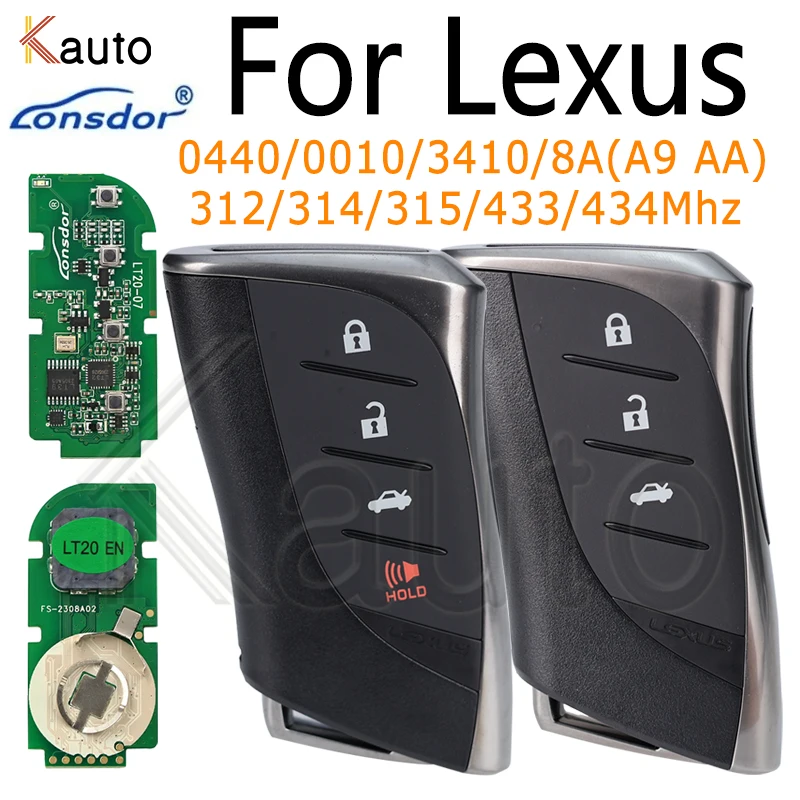 Lonsdor LT20-07EN 312/314/433/434MHz Auto Remote Key For Lexus RX ES300h ES200 LS500 LS500H 0440 8A AA A9 BA Chip Smart Car Key