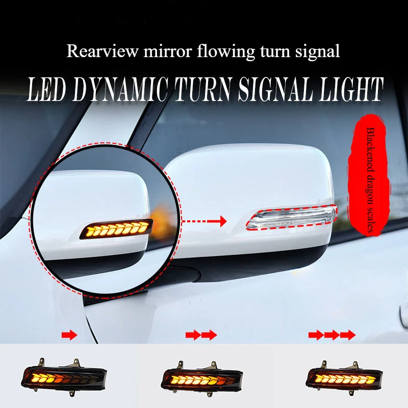 For Toyota overbearing Pradorand Cruiser Land Cruiser rearview mirror yellow light flowing water turn signal