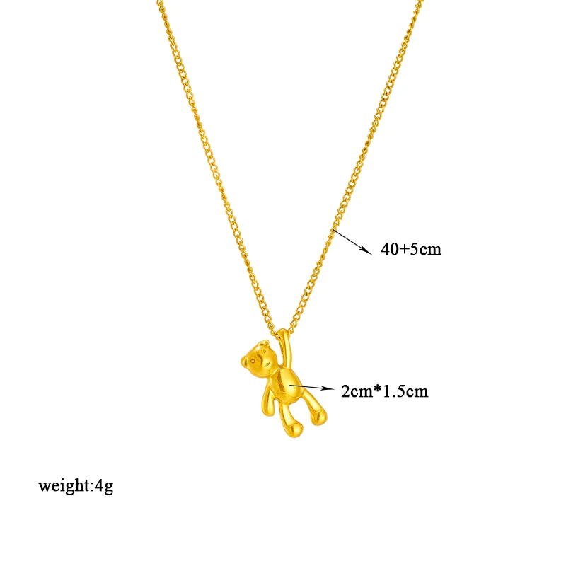 DIEYURO-collar con colgante de oso 316L para mujer, cadena de clavícula, joyería para amantes de cumpleaños