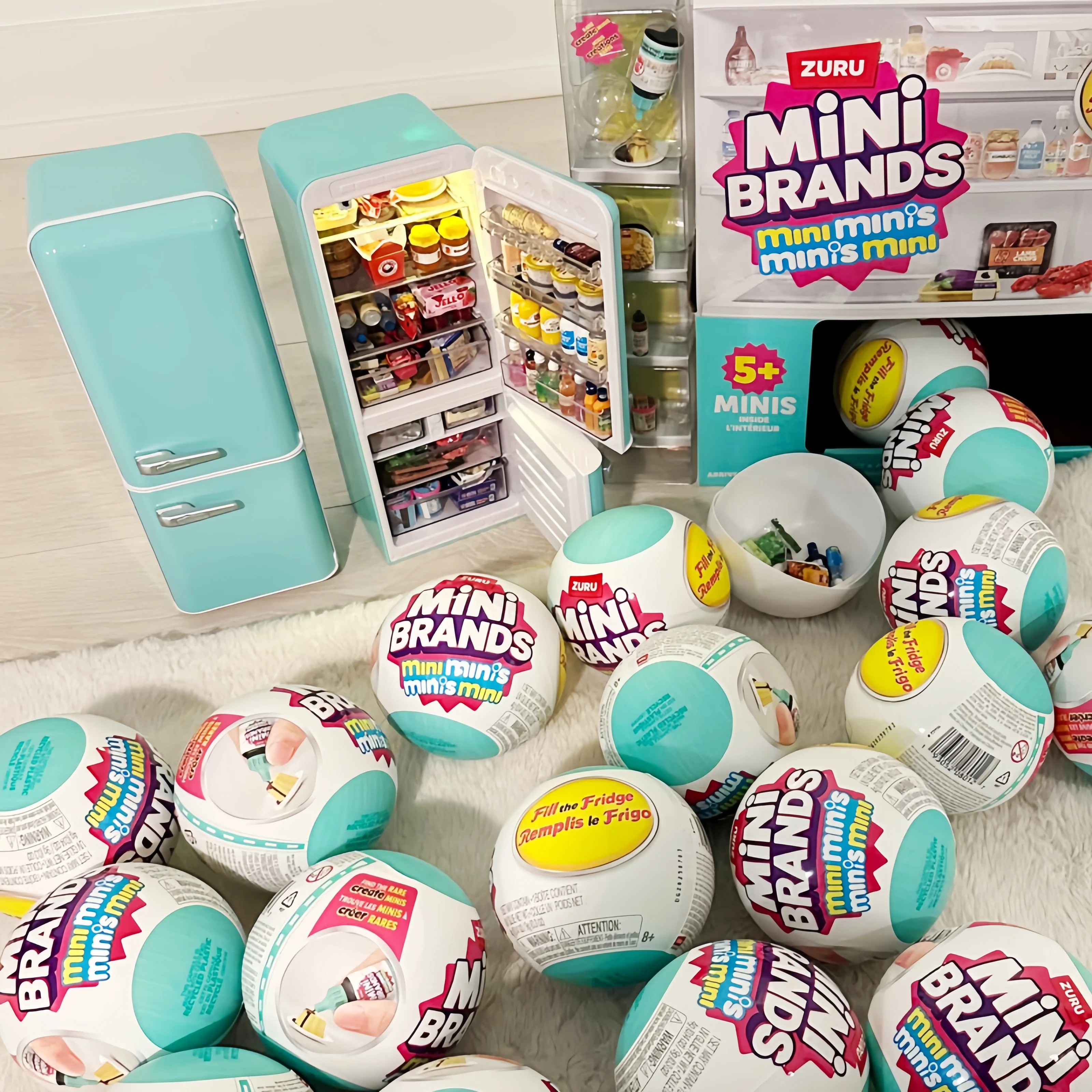 새로운 정품 주루 미니 냉장고 블라인드 박스 미니 미스터리 박스 트렌디 모델 역할 놀이용 가정용 미니어처 냉장고 수집 세트