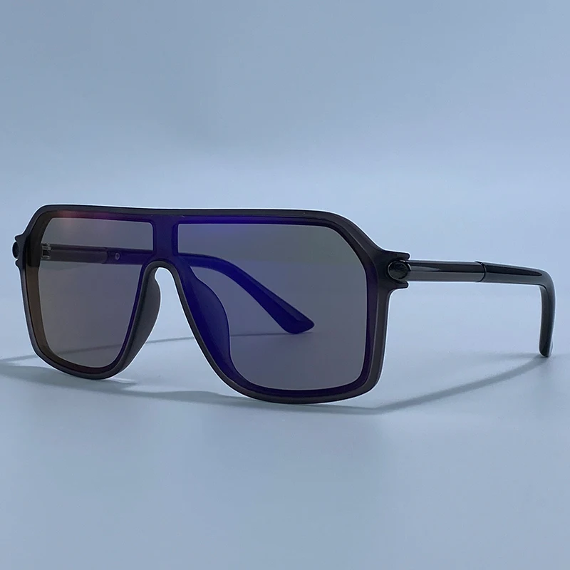 Vintage Übergroße Einteilige Schild-Sonnenbrille für Herren 2026 Luxusmarke Metallrahmen Outdoor-Sonnenbrille für Männer Trendige Schattierungen – Detail 12
