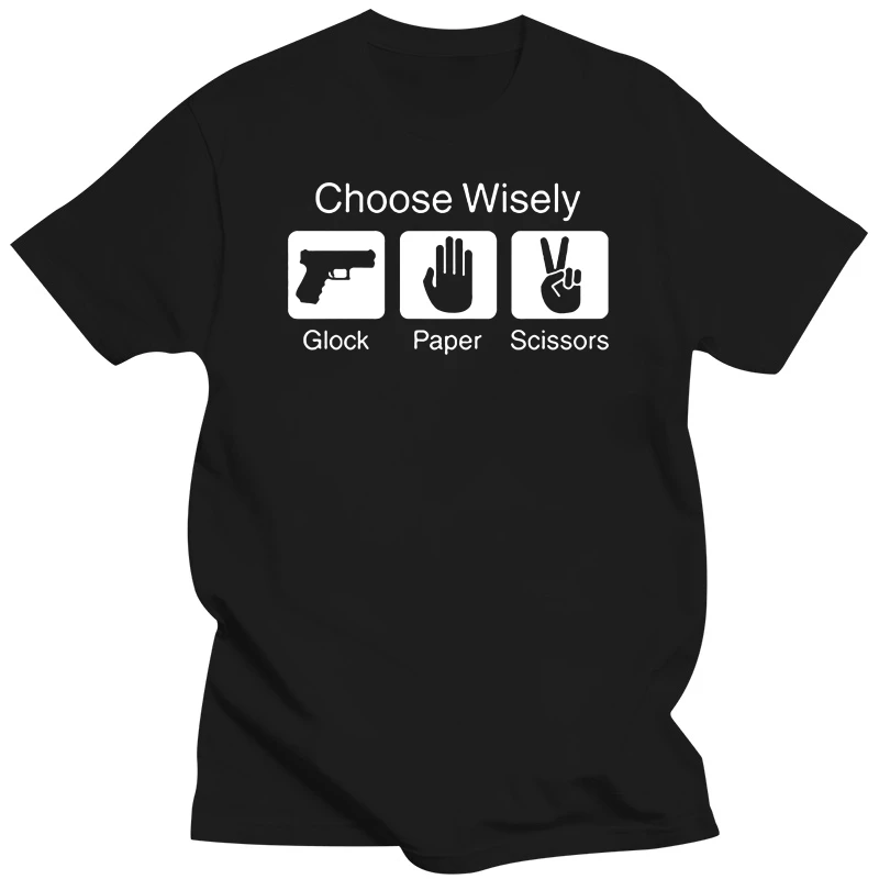 Choose Wisely Glock Scissors Funny Shirt Mens Shirt Tee T Shirt Summer New European And American Style Cotton Men Tees