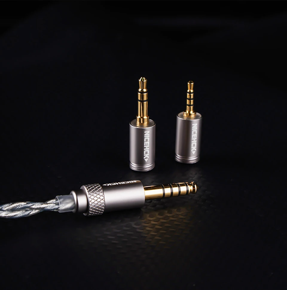 NICEHCK BlueLuna versilberte OFC flache 2-polige HiFi-Kopfhörer-Upgrade-IEM-Kabel 3-in-1 abnehmbare Stecker für HIMALAYA NX8 DaVinci – Detail 10