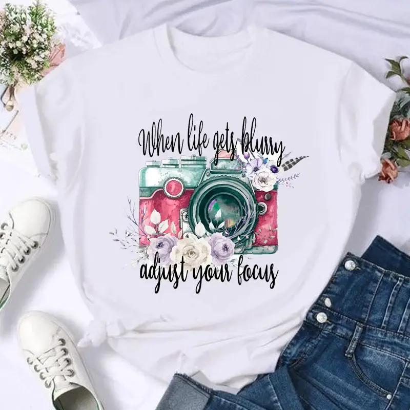 Kobiety Top na co dzień styl liter kawy śliczne drukuj T Shirt z krótkim rękawem moda lato kobiet koszulki Cartoon Graphic Tee T-Shirt