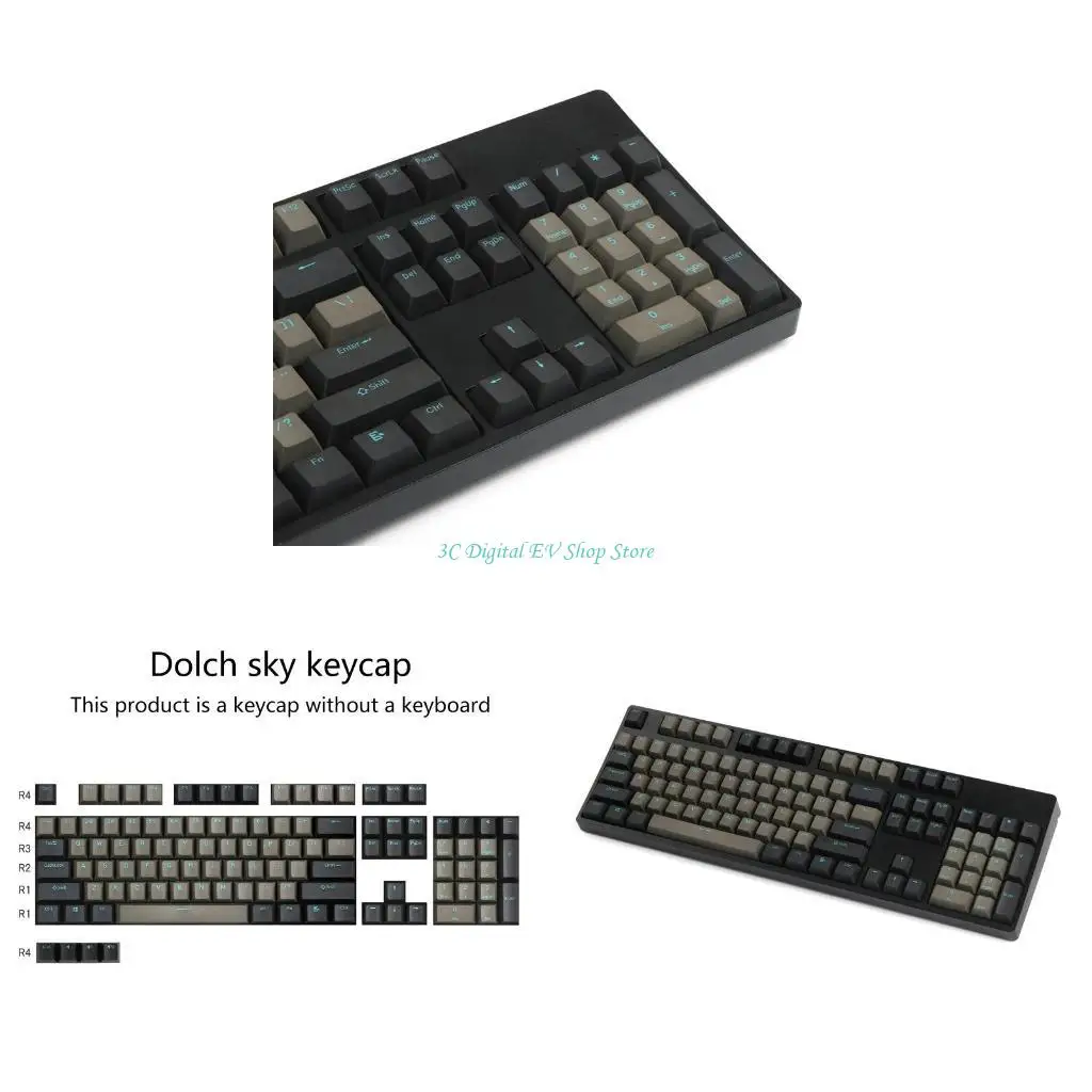 

E74D Dolch для Колпачки для клавиш 104 108 Колпачки для клавиш PBT Two-Shot Cherry Height для MX Switch Механическая