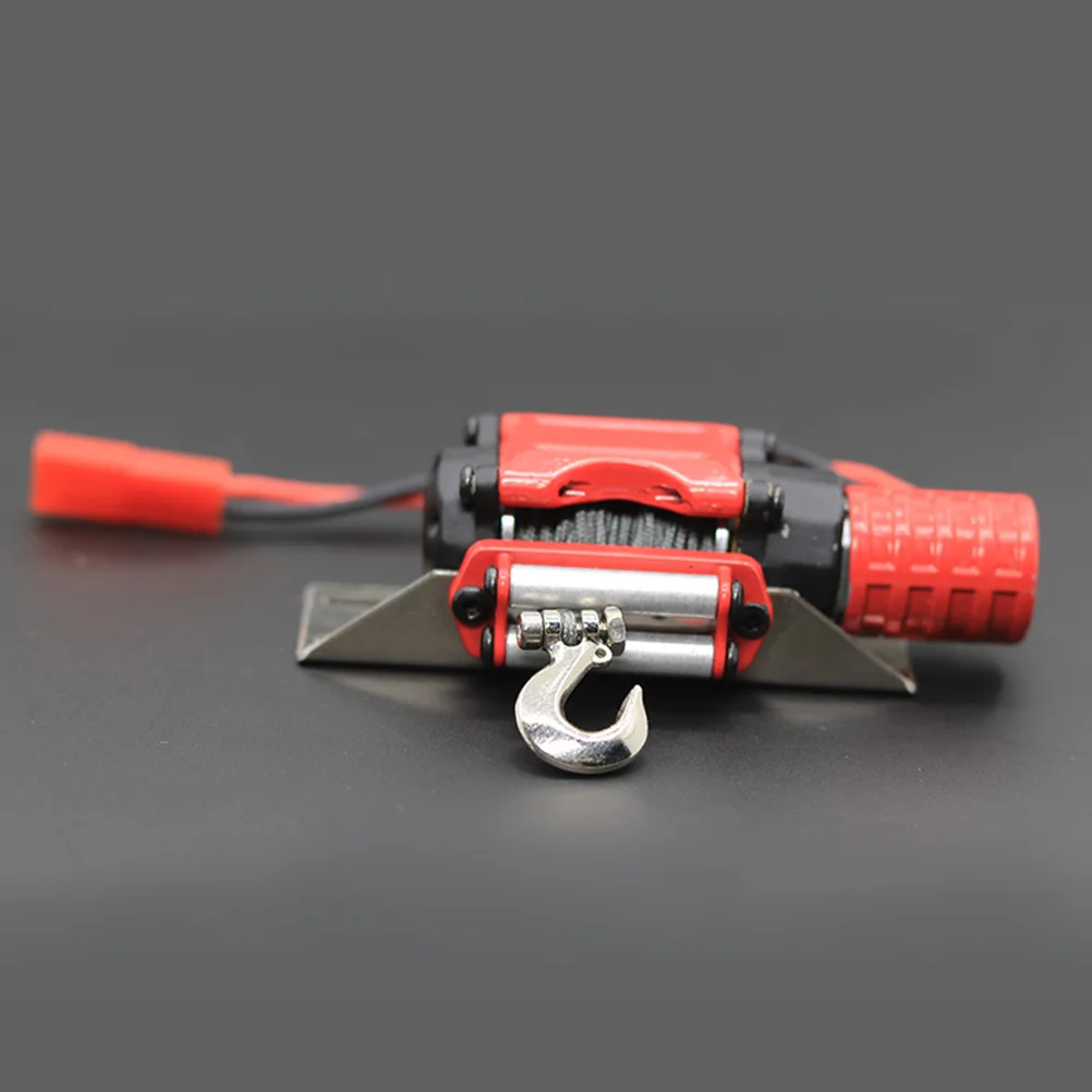 Durable Metal Winch Traction Red Black Low Power Consumption Simulation Rc Crawler Winch Accessories