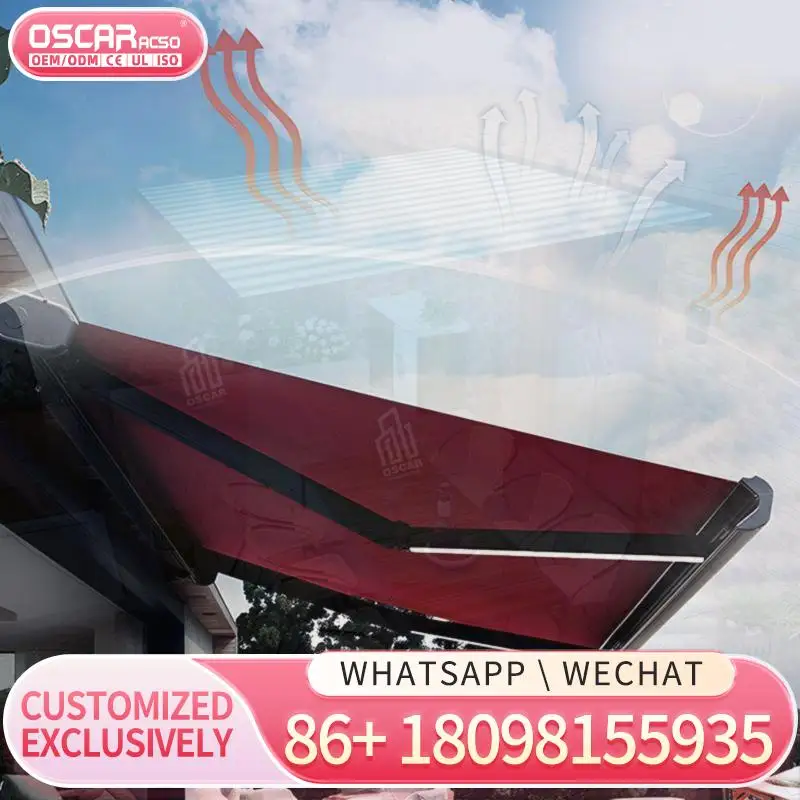 

Heavy Duty Retractable Sun Shade Outdoor Motorized Full Cassette Awning for Patio Garden Terrace Retractable Awning