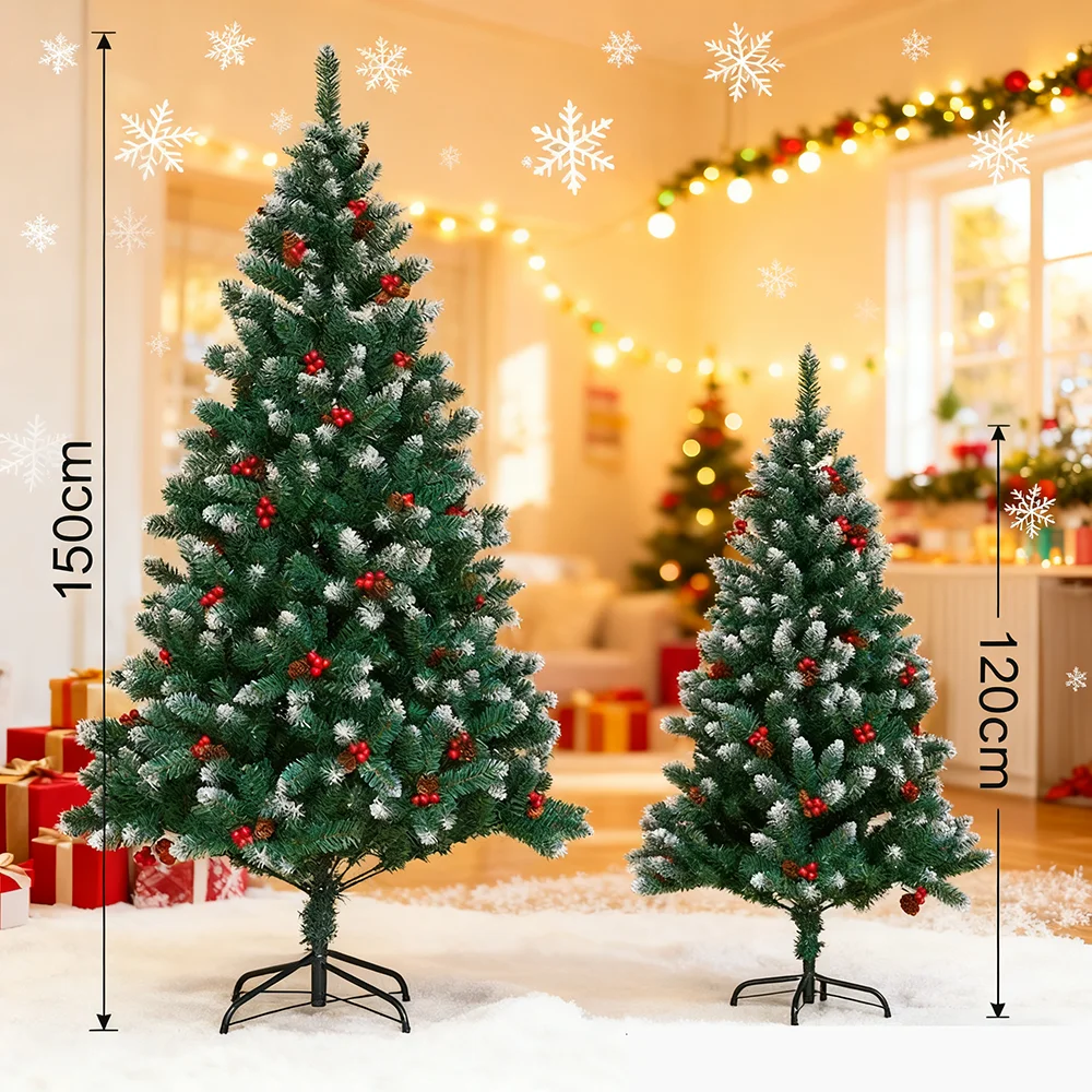 

Рождественские елки Искусственные красные сосны 1,5 м/1,2 м 4,9 3,9 фута ПВХ Новогодняя вечеринка для 2025 Рождественская елка Украшения для гостиной