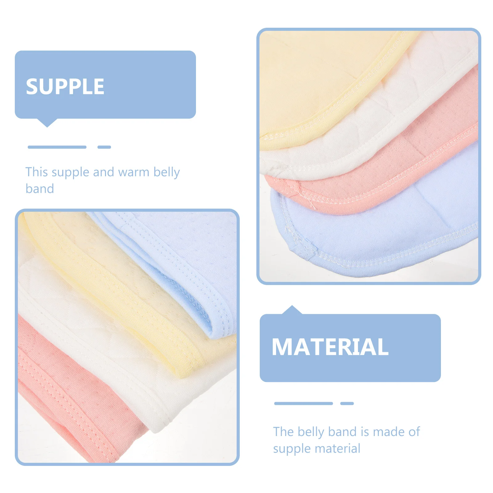 

4Pcs Baby Belly Band Newborn Abdomen Warm Wrap Soft Cotton Infant Navel Cover Baby Protective Belly Strap for Sleep Cold Weather