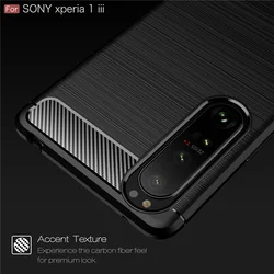 For Cover Sony Xperia 1 III Case For Sony Xperia 1 III Capa Silicone Carbon Fiber Soft TPU For Fundas Sony Xperia 10 1 III Cover