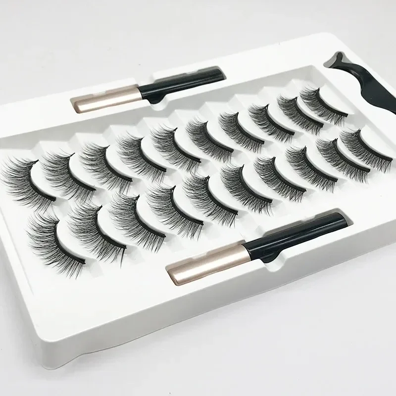 Glue False Eyelashes Natural Set Glue-free Magnetic Magnet Eyelashes Natural Thick Eyelashes Ten Pairs of Magnetic Eyeliner B