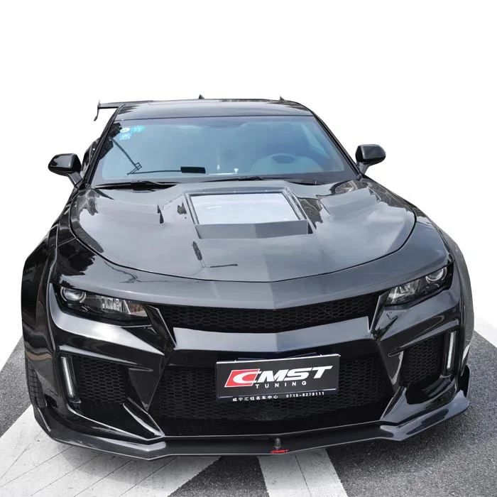 CMST style Body kit for chevrolet Camaro wide flare front bumper carbon fiber front spoiler side skirts for camaro ss bodykit