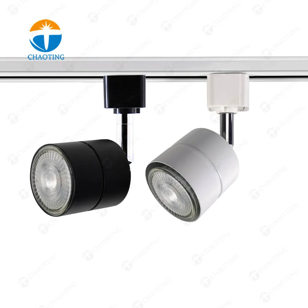 

Modern Commercial Rail Spotlight System Black White Mr16 Gu10 Spot Lamp Fixture Housing Dimmable Cob Adjustable Led Track Light