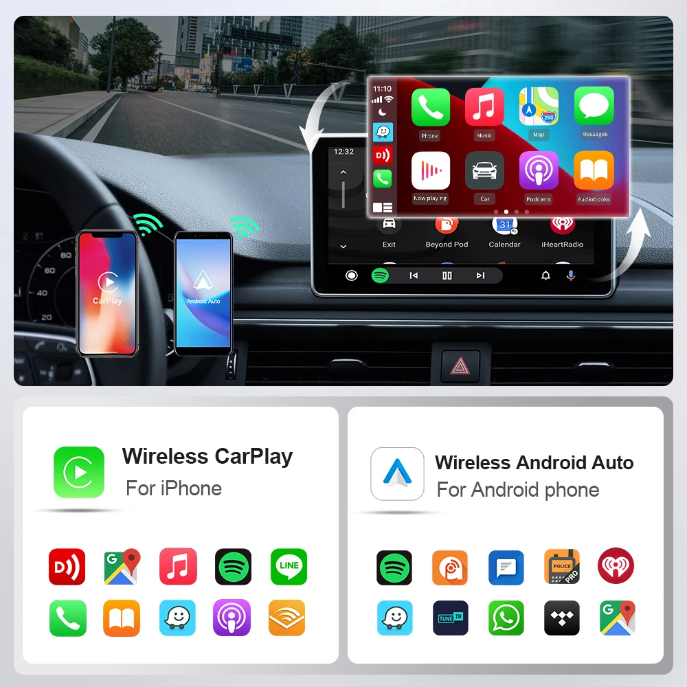 EKIY 2in1 اللاسلكية CarPlay دونغل اللاسلكية أندرويد السيارات محول AI صندوق ذكي سيارة أنظمة ذكية للسيارة مع السلكية CarPlay #4