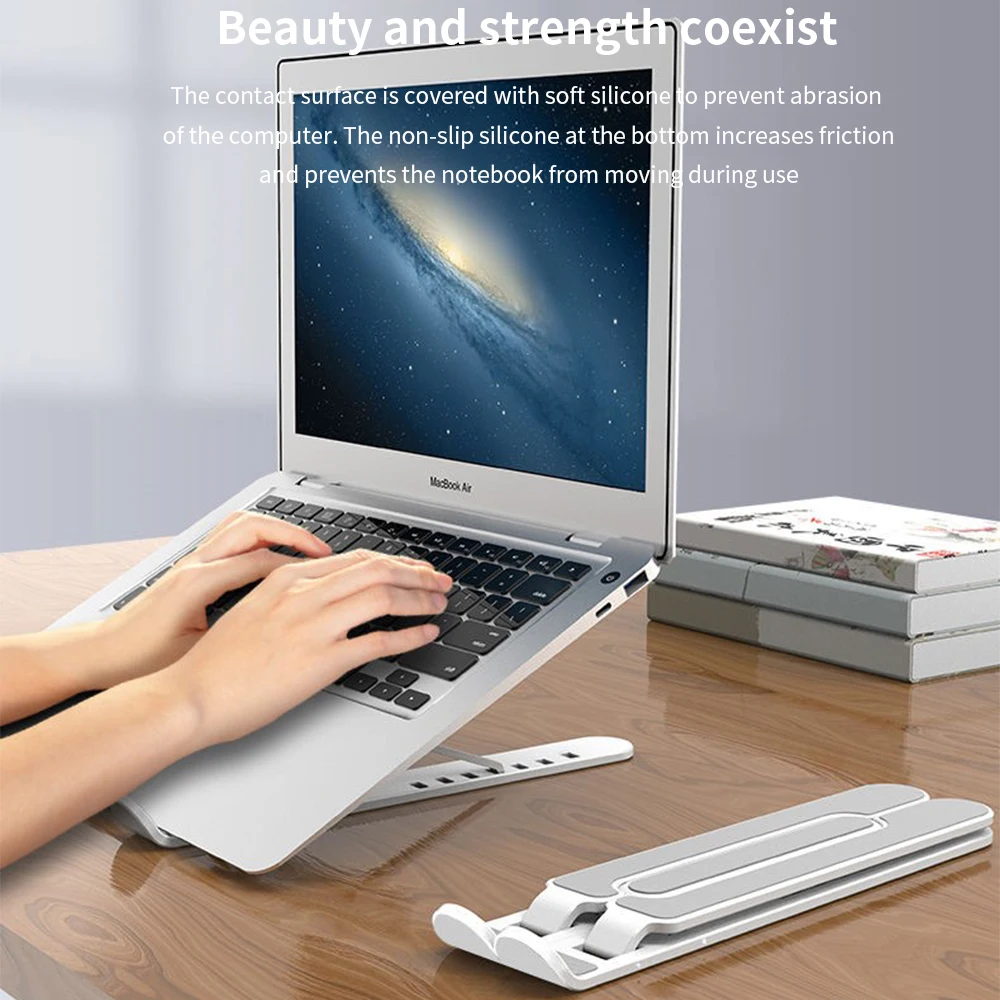 TISHRIC Laptop Stand Portable Support Plastic And Aluminum Notebook Support 6-Speed Adjustment Used For Office Laptop Cooling