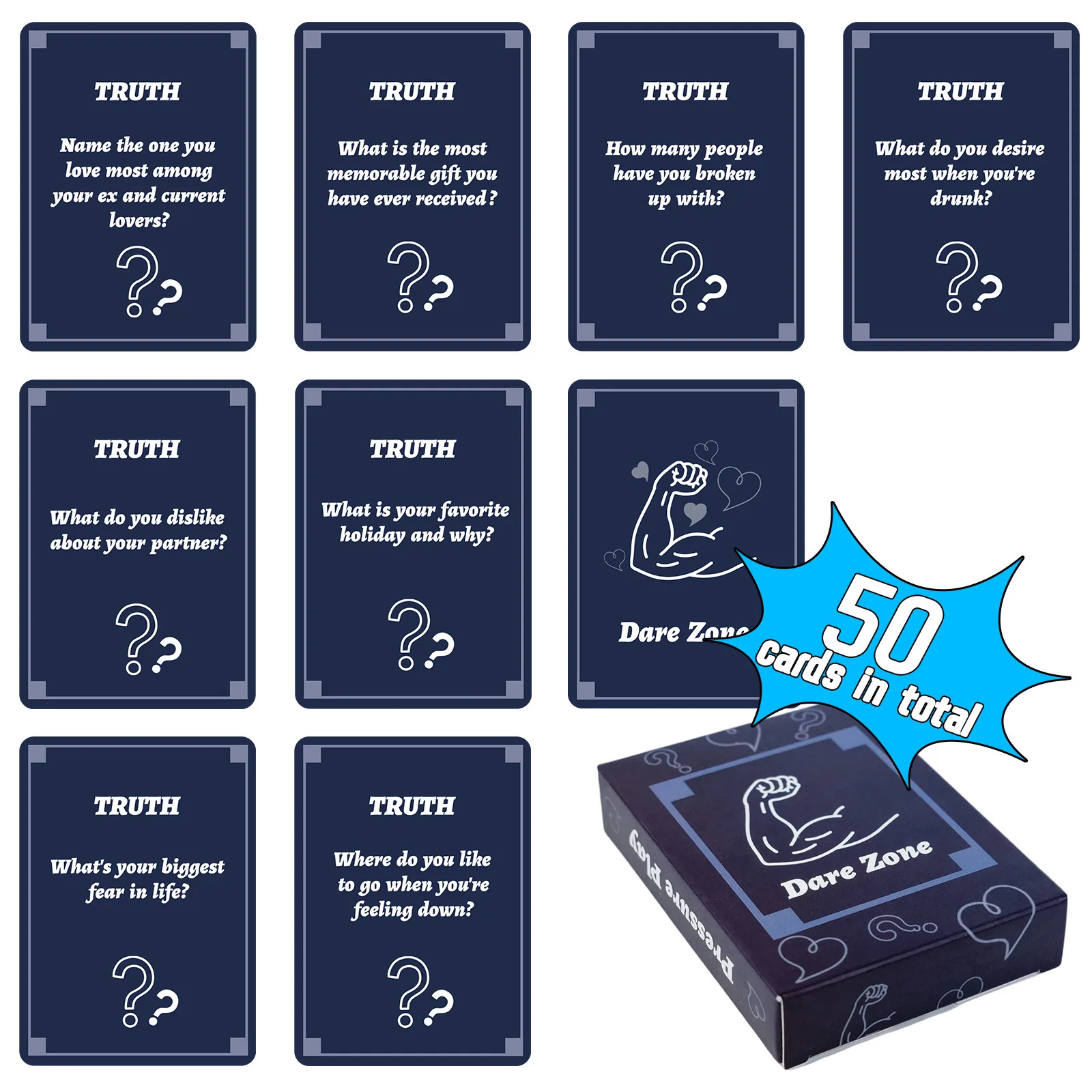 50 Stück Partyspielkarten für  – Board Game Quiz Bewertung und Preis