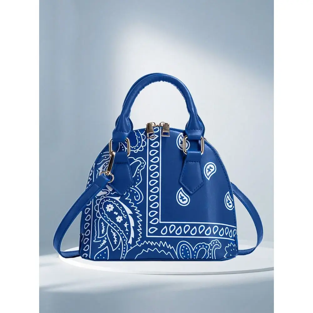 

Fashion Floral Print Handbag Small Stylish Crossbody Bag Novelty Scallop Shoulder Bag For Beach And Valentines Present