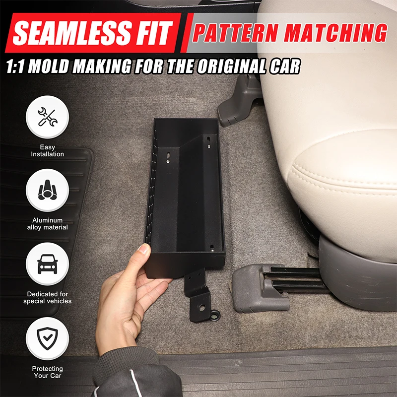 

For Toyota Land Cruiser Prado 120 2003-2009 Aluminum alloy black car seat storage basket car interior modification accessories