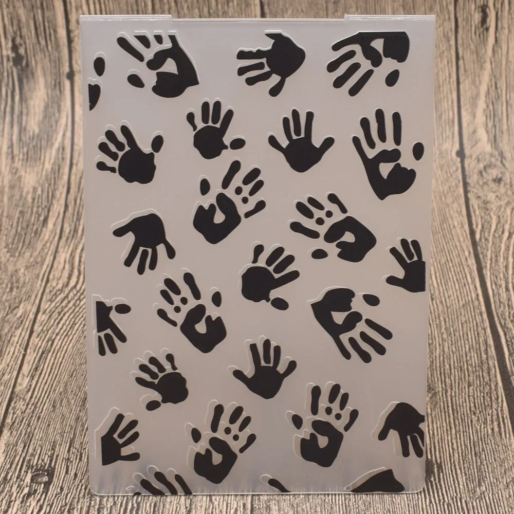 Hand Palms Plastic Embossing Folders for Card Making Scrapbooking Wedding Paper Cards Photo Album Decor