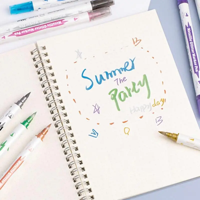 Dual Head Marker 10 Colors Permanent Marker Pen DIY Craft Art Marker Paint Marker For Writing Drawing Card Making